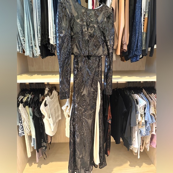 Lulu’s Black Sequin Long Sleeve Two Piece Set - Picture 7 of 7